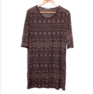 5th & Love Midi Dress Medium Black and Brown